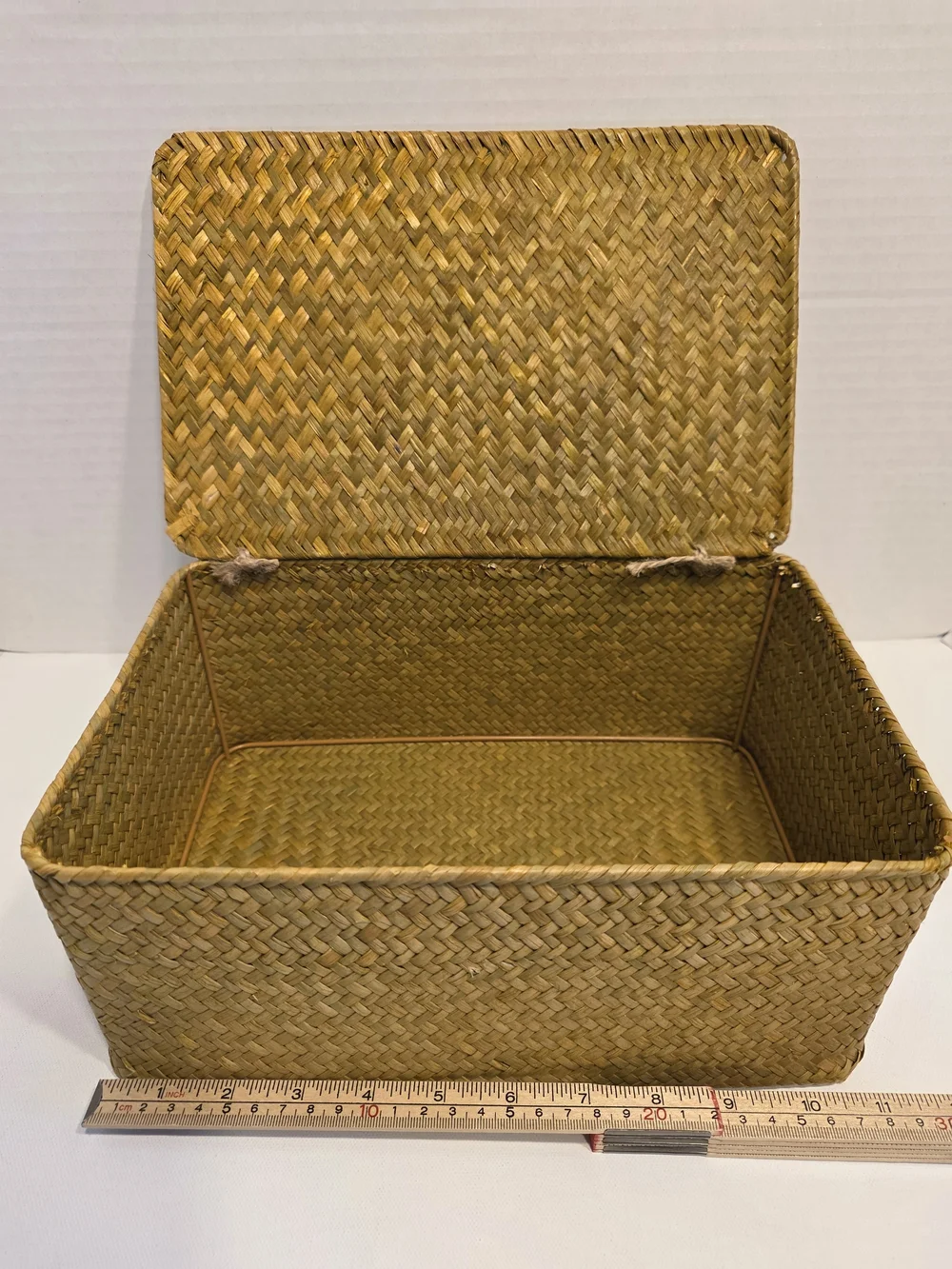 Natural Woven Seagrass Storage Box Set in Tan - 3 Piece